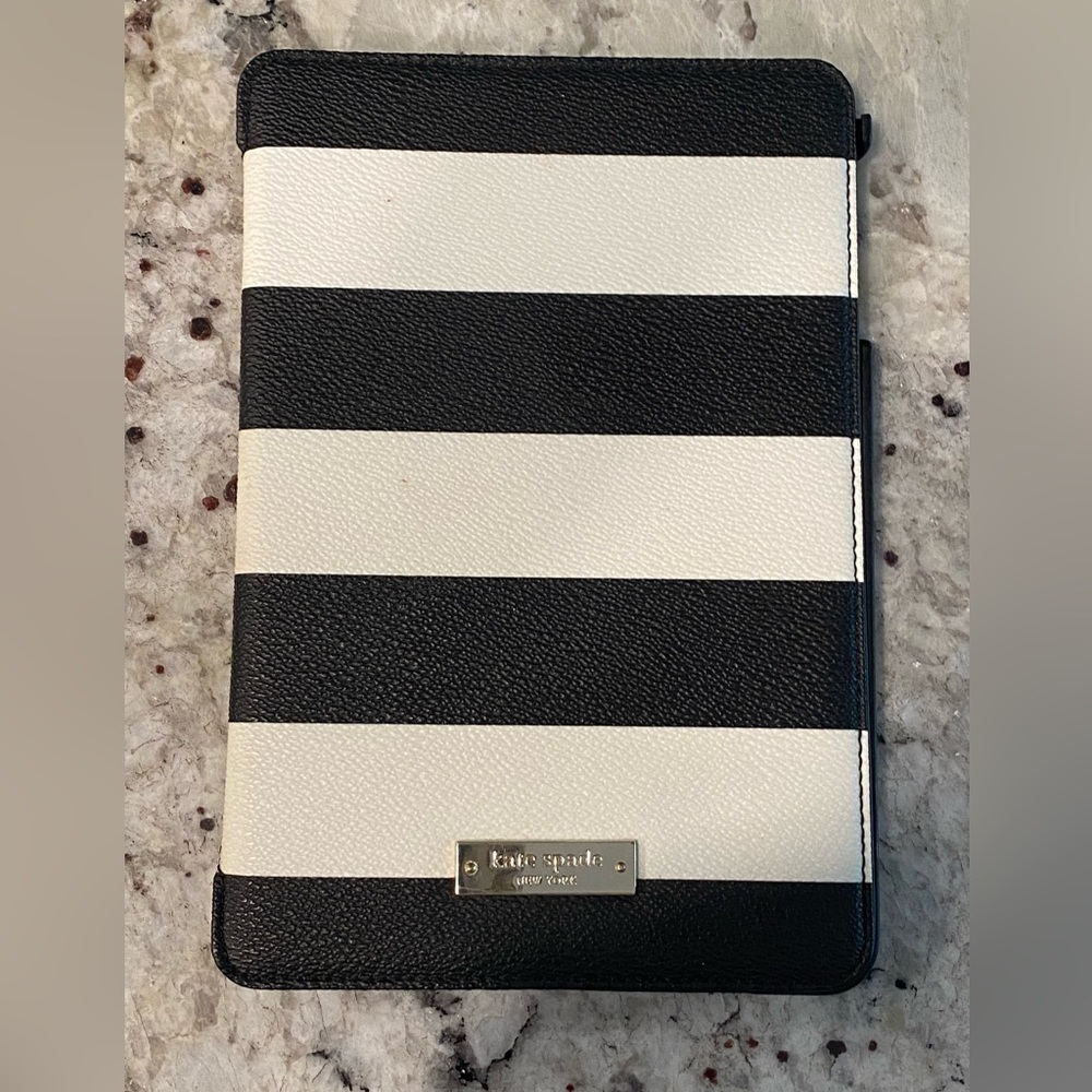 KATE SPADE Black White Stripe iPad MINI Hard Case​​​ Kickstand